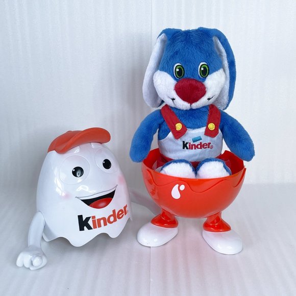 Kinder Surprise Egg Man Kinderino 9'' Figure Container Baseball Blue Bunny Plush - Picture 2 of 13